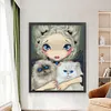 Girl With Ca - 9CT Full Beaded Cross Stitch Kit(54x66cm)