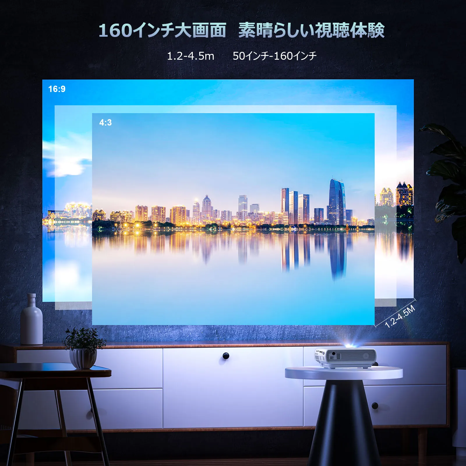 WINDELE【2024進級版5GWiFi&Bluetooth5.3搭載】プロジェクター 小型