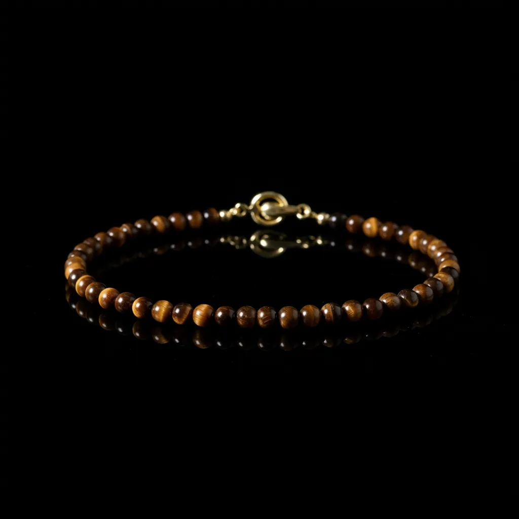The Golden Horizon: Natural Tiger&rsquo;s Eye Adjustable Bracelet