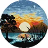 Sunset-14CT Stamped Cross Stitch Kit(31*31cm)