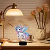 (US Local)Unicorn Diamond Painting Night Light Diamond Art Lamp Home Decoration (A)