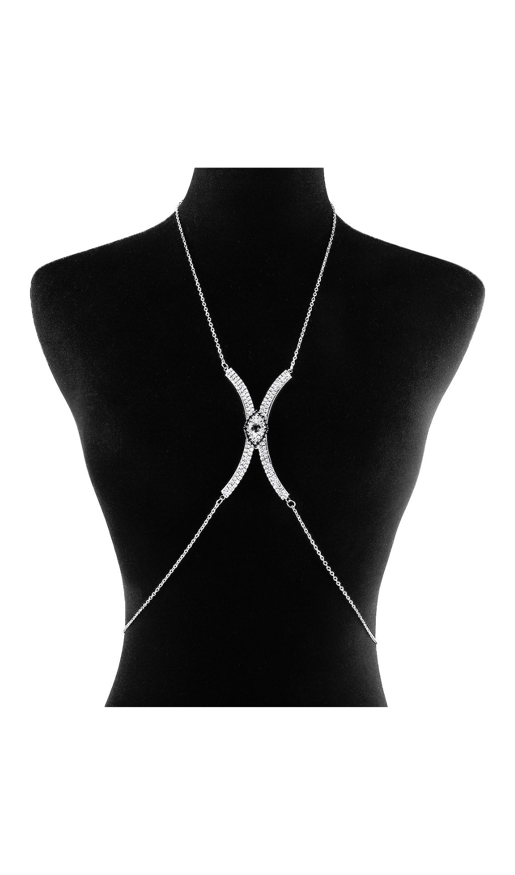Diamond Chest Chain In Silver Flowering Girl