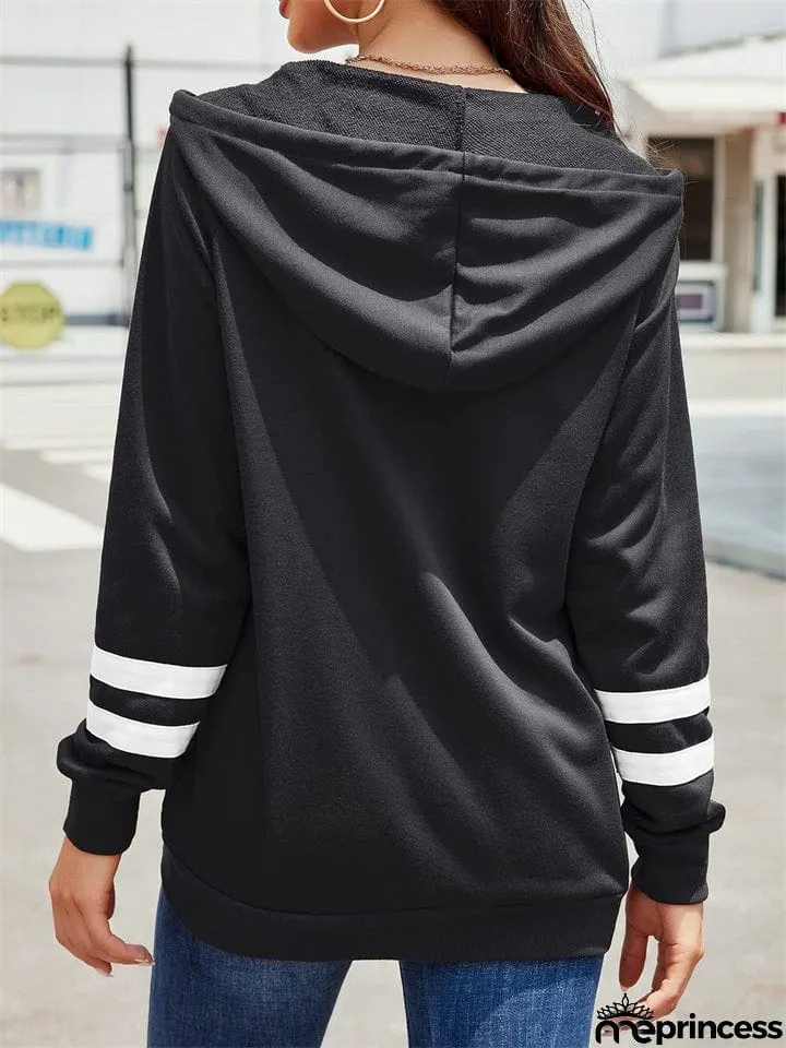 Sporty Zipper Long Sleeve Hoodies