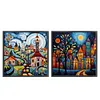 (US Local)2pcs/set House-14CT Stamped Cross Stitch Kit(40x40cm)