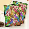 Flower Birds 5D DIY Diamond Art Painting Notebook Kit 50 Pages A5 Rhinestone Art Painting Notebook Kit for Adults Beginners Holiday Birthday Gift
