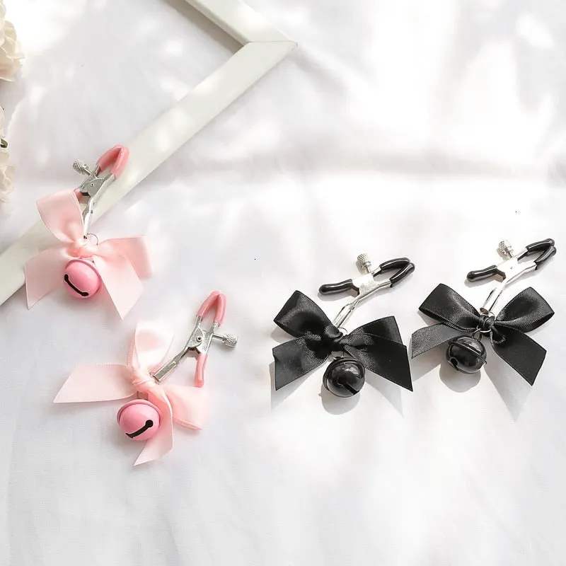 Black And Pink Woman Sexy Adjustable Nipple Clamp Breast Bdsm Small Bell Adult Fetish Flirting Teasing Sex Toys For Couples