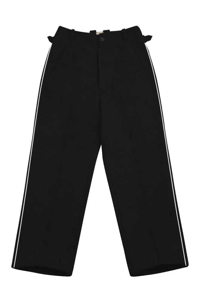   Elite German M1932 Black Wool Straight Trousers With Pipe German-Uniform