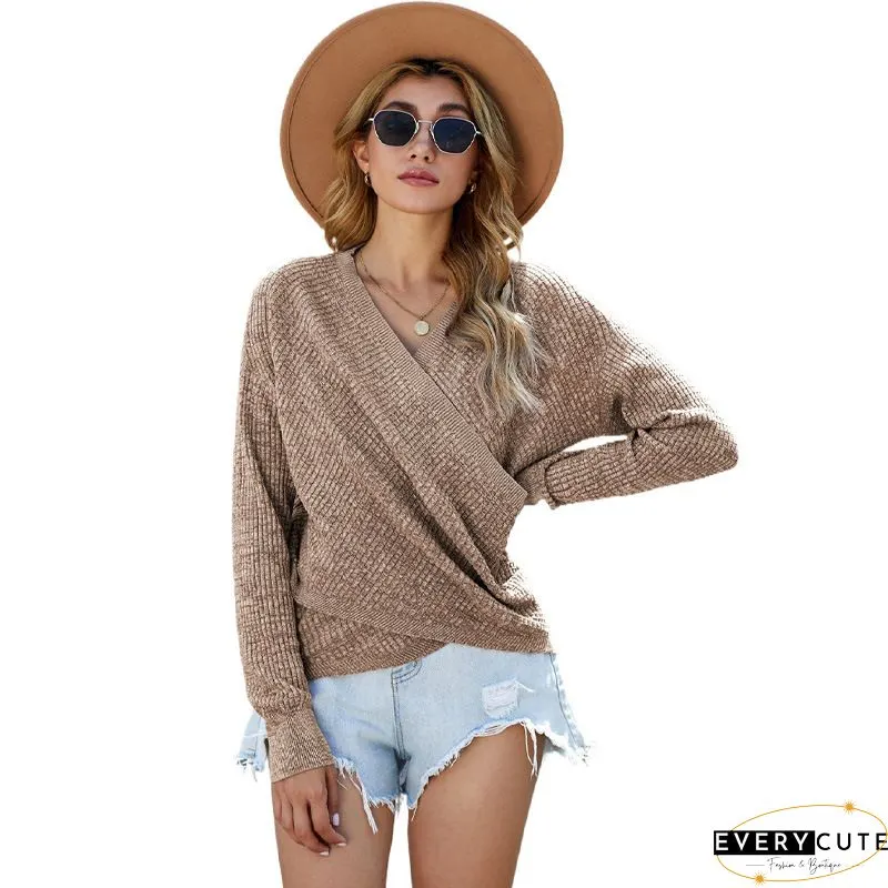 Fashion Sexy V Neck Cross Sweater