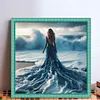 (Multi-Style) Beach Dress Girl-11CT Stamped Cross Stitch 40*40cm/15.75*15.75in