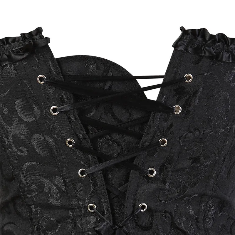 Corset Top Sexy Lace Plus Size Erotic Zip Floral Women Bustier Corsets Overbust Lingerie Vintage Victorian Fashion DropShipping
