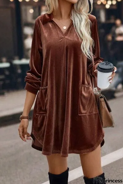 Johnny Collar Pocketed Mini Dress