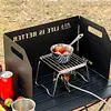 3 Plates Camping Stove Windscreen Foldable Cooking Burner Windproof Screen Tool