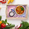 (US Local)Diamond Painting Wooden Serving Tray Diamond Art Dining Plate (Flower Bird)