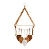 Boho Floating Shelves for Wall Decor with Wood Shelves & Macrame Leaf Floating Storage Display Shelving No Drilling for Bathroom Bedroom Office Living Room Dorm