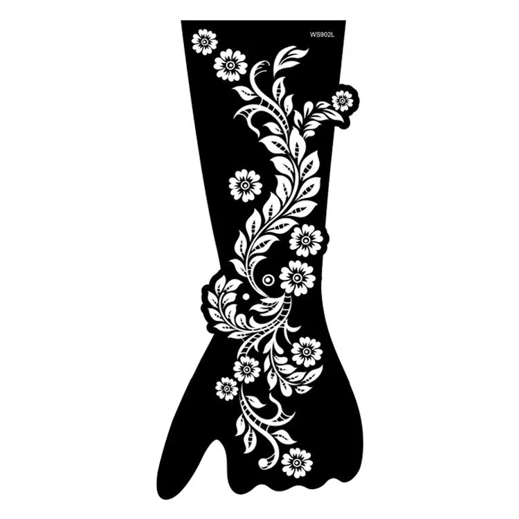 Indian Henna Rose Lace Flower Tattoo Stencil Women DIY Body Legs Arm Art Airbrush Painting Mandala Tattoo Stencil Template