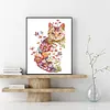 Flower Cat - 11CT Stamped Cross Stitch Kit(40*55cm)