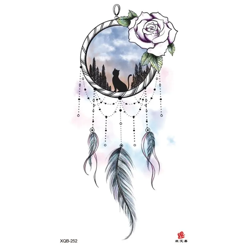 Sdrawing Temporary Sleeve Tatooo Stickers Tiger Lion Elephant Rose Flowertattoo Arm Body Art Fake Tatoo Male Female Black