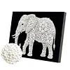 DIY Pearl Painting Elephant for Home Wall Decor with Frame(20x30cm)