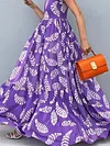 Casual Sleeveless Floral Print Ruffled Loose A-Line Vacation Maxi Dress
