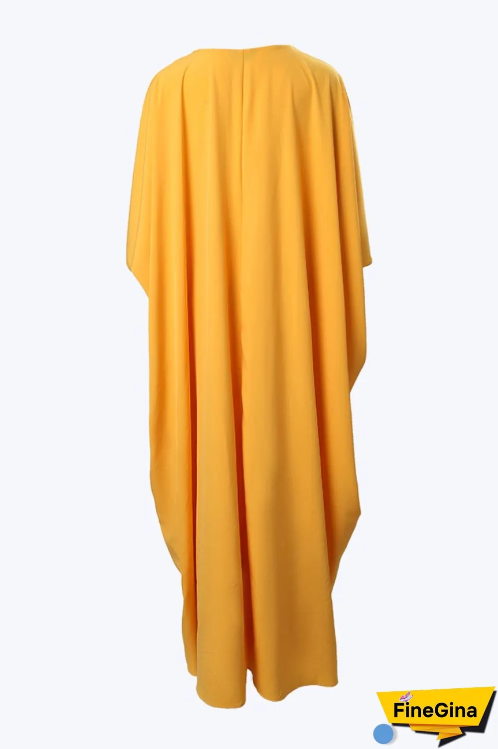 Yellow Casual Solid Patchwork V Neck Three Quarter Two Pieces