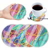 (US Local)[Upgrade]4Pcs Acrylic Special Shape River DIY Waterproof Diamond Painting Coaster