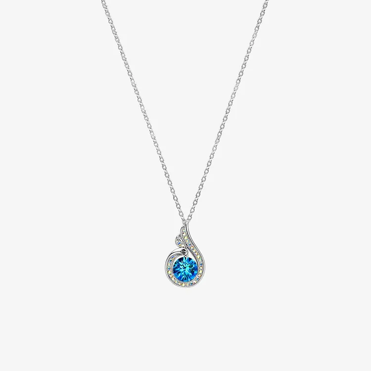 For Self - Inspirational Blue Diamond Phoenix Necklace