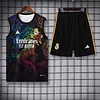 2024/2025 Real Madrid Pre-match Training Wear Black Dragon Jersey+Shorts 1:1 Thai Quality