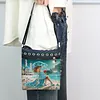 Diamond Painting Beach Lady Crossbody Bag Ethnic Style Handbag with Adjustable Strap