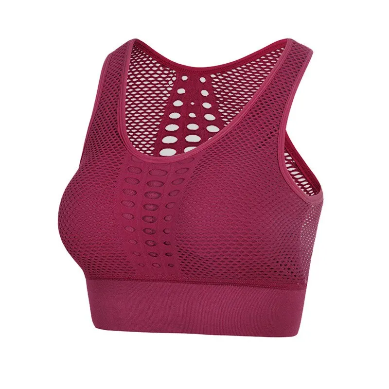 SVOKOR Women Sport Bra Fitness Sexy Mesh Breathable Sport Top Push Up Female Gym Workout Underwear Female