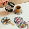[Upgrade]4Pcs Acrylic Special Shape Flower DIY Waterproof Diamond Painting Coaster