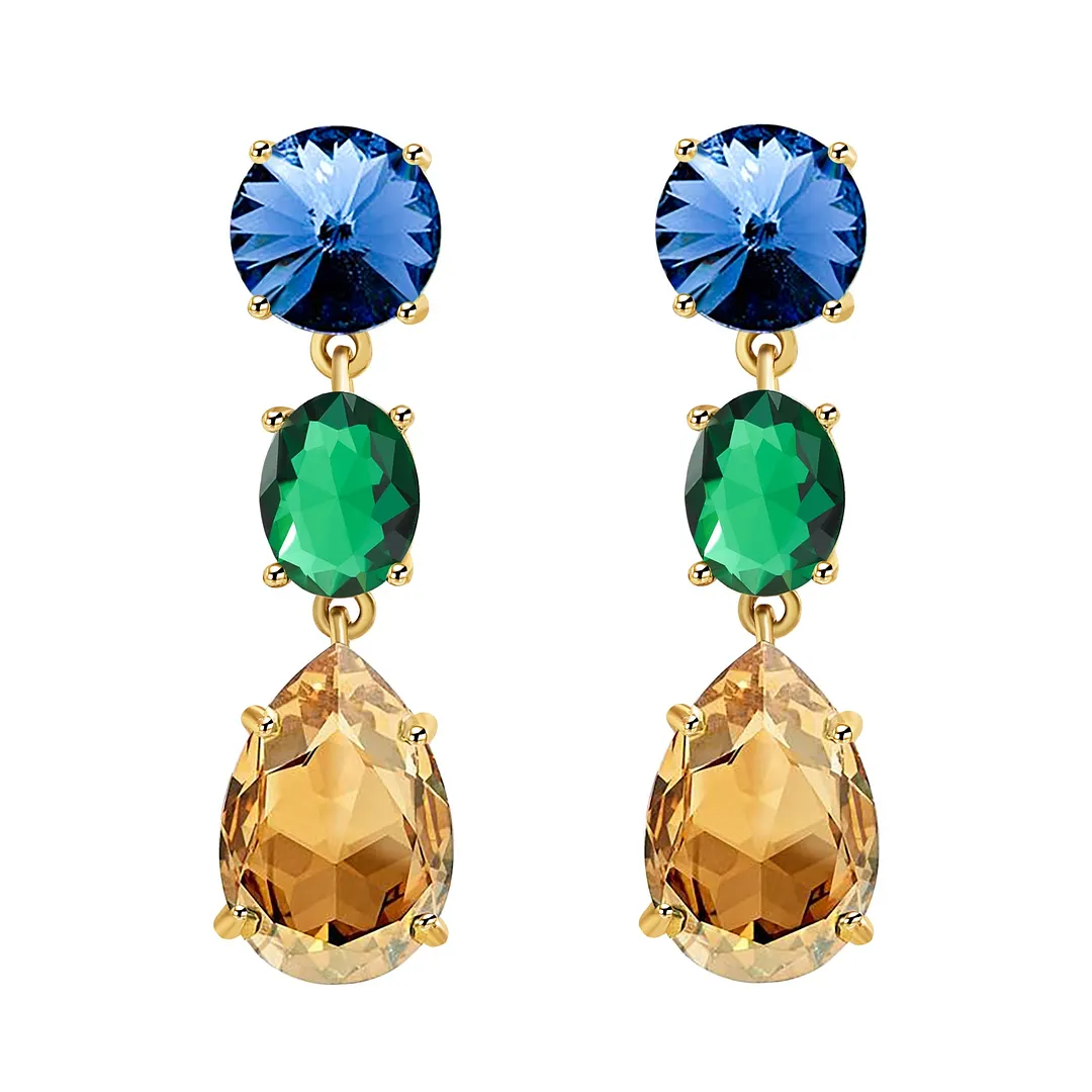 Dvacaman Newest Multicolor Crystal Drop Earrings Fine Jewelry Accessories For Women Fashion Rhinestone Tassel Earrings Wholesale