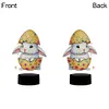 (US Local)Acrylic Double Sided Bunny Egg Diamond Painting LED Night Light for Easter Decor