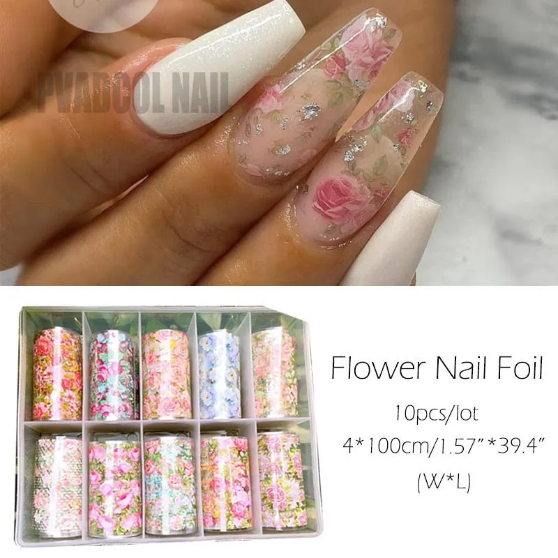 Luxury Foil Nail Art Transfer Sticker Decals Snake Designs Set 10 Pieces In Box-Nail Inspo