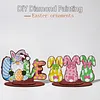 2pcs/set DIY Special Shape Diamond Painting Easter Bunny Egg Wooden Desk Ornament Craft Decor Kit