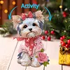DIY Pink Yorkshire Terrier-Acrylic Diamond Painting Ornaments With Shaking Head Function