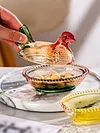 Vintage-Style Glass Hen on Nest Dish with Lid Tabletop Dessert Plate Snack Bowl
