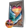 Love sunset beach - perce ronde peinture diamant-40 * 60cm (grande taille)