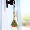 (US Local)6PCS  Christmas Tree DIY Diamond Painting Keychain Diamond Art Keyrings