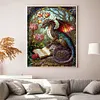 (Stamped/Counted) Pterosaur Reading - 14CT Cross Stitch 45*55cm/17.72*21.65in