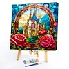 Rose Castle Glass Painting-Paint by Numbers Acrylic Painting 40*40CM