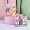 4Pcs Easter Bunny Nutcracker Cute Little Rabbit Pendant for Holiday Decoration