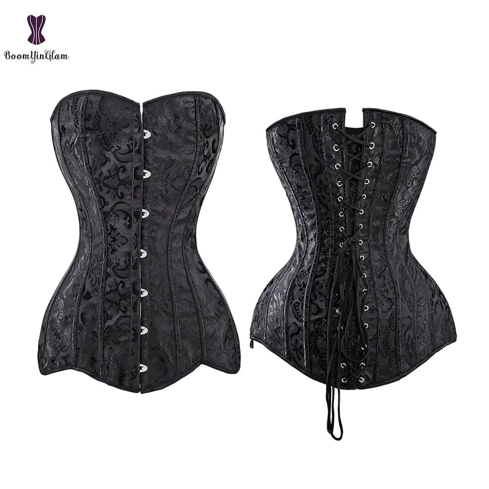 White Bridal Corselet Long Torso Waist Training Corset Lingrie Bones Overbust Hourglass Body Shaper Corset Size XS-6XL 942#