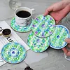 [Upgrade]6pcs/set DIY Diamond Painting Waterproof Case Classic Green Mandala Coaster Gift Decor Set