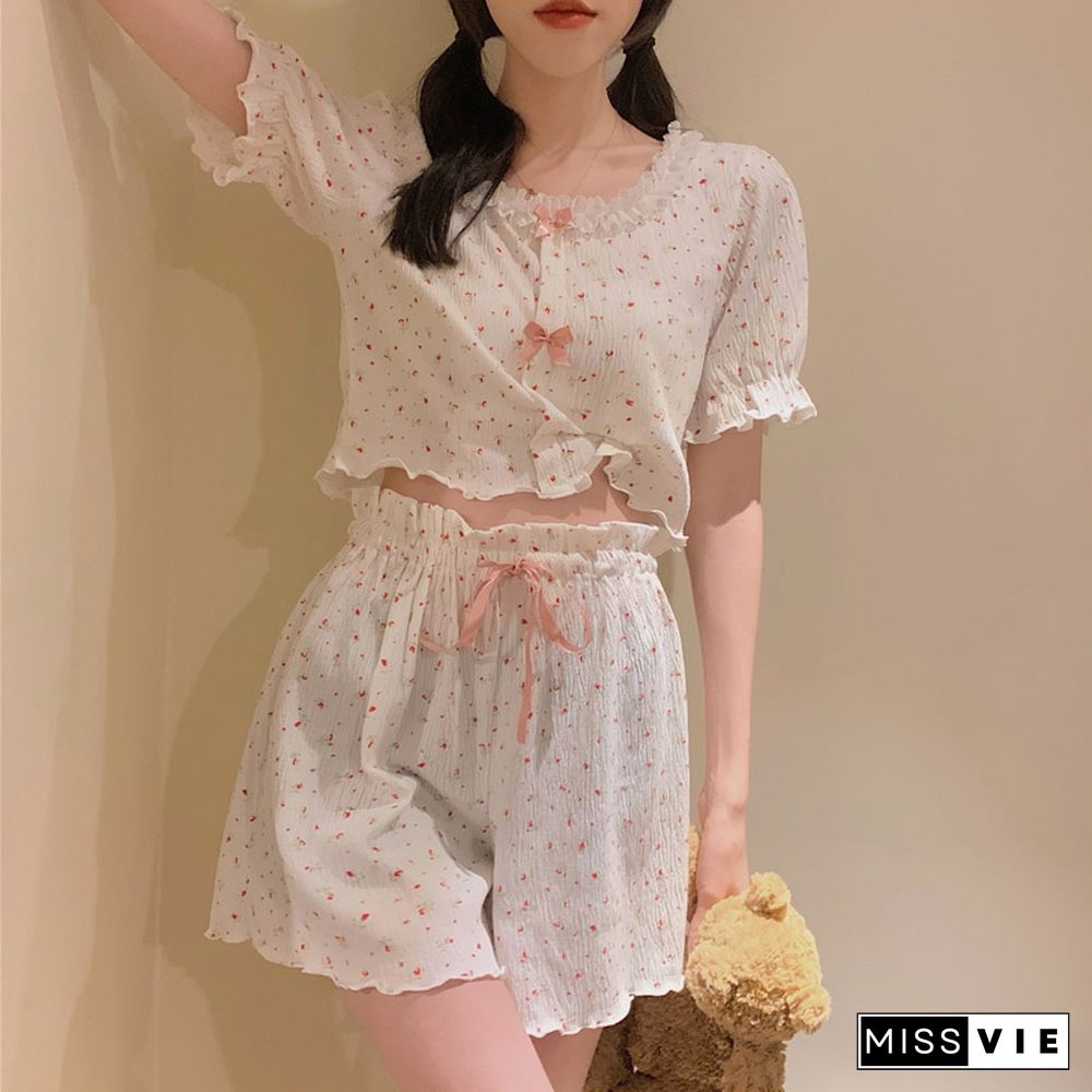 Summer Sweet Floral Print Pajamas Set