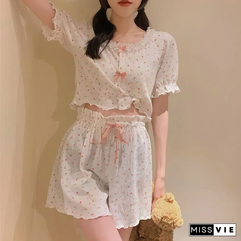 Summer Sweet Floral Print Pajamas Set