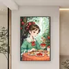 >SALE<Full Embroidery Eco-cotton Thread 11CT Printed Girl Cross Stitch Kit 50x75cm