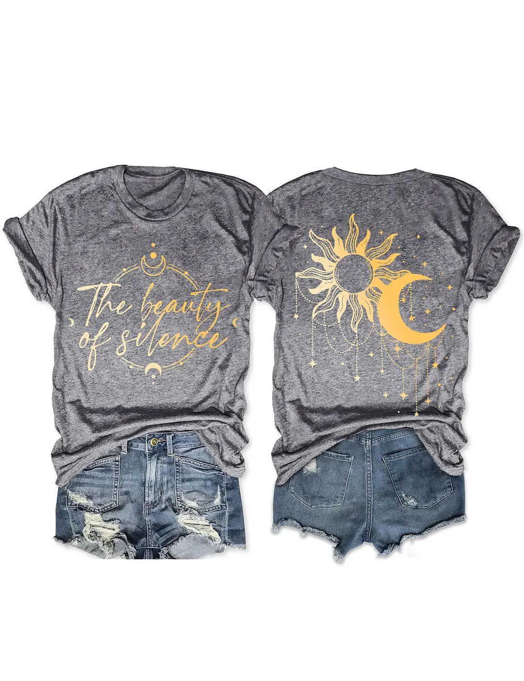 The Beauty Of Slience Shiny Moon Phase T-shirt