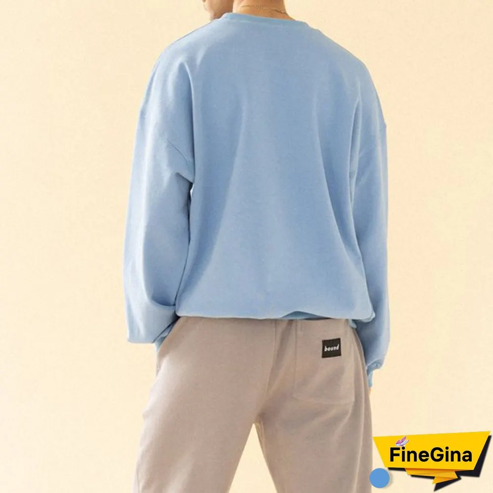 Blue Fashion Modern Casual Long Sleeve Sweatshirt