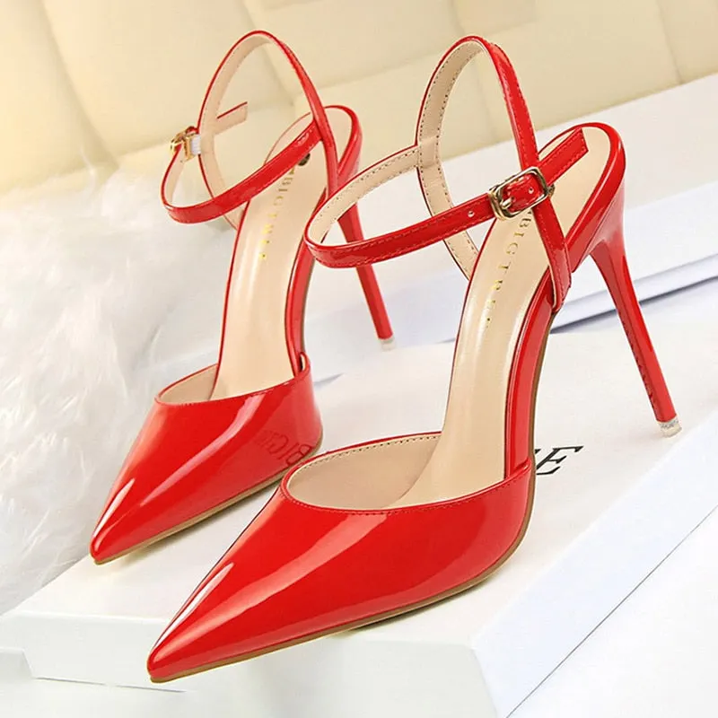 BIGTREE Shoes Hollow Out Woman Pumps Red High Heels 2022 Sexy Women Heels Stiletto Wedding Shoes Buckle Party Shoes Female Shoes