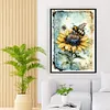 (Big Size)Bee On Sunflower - 11CT Stamped Cross Stitch - 40*60cm - Animal